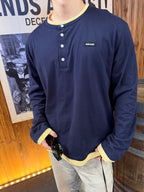2026 New Model GS Logo Henry Long Sleeve Shirt (CC7045-A75)