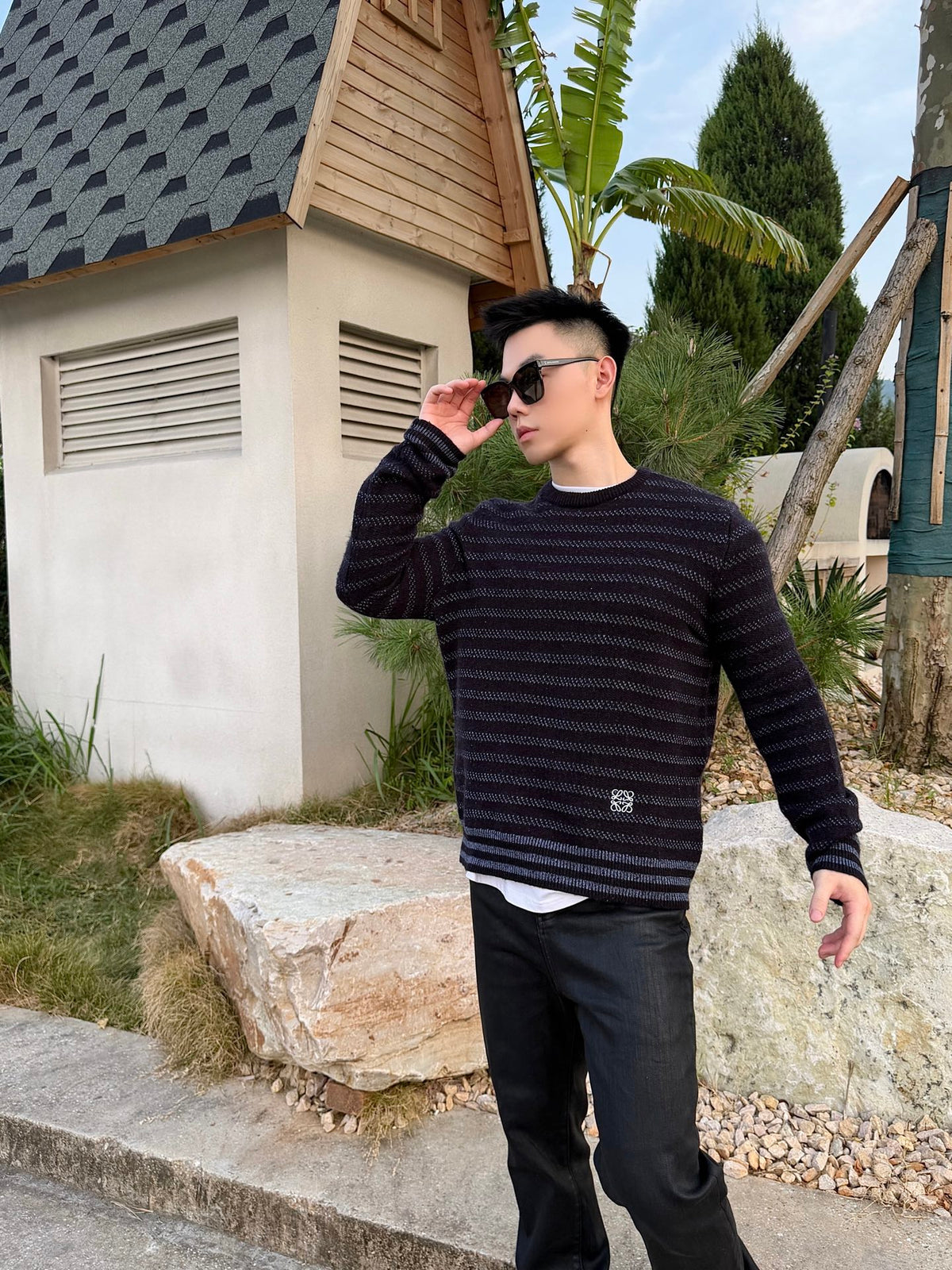 2026 New Style GS Embroidered Striped Jacquard Sweater (AA633-B50)