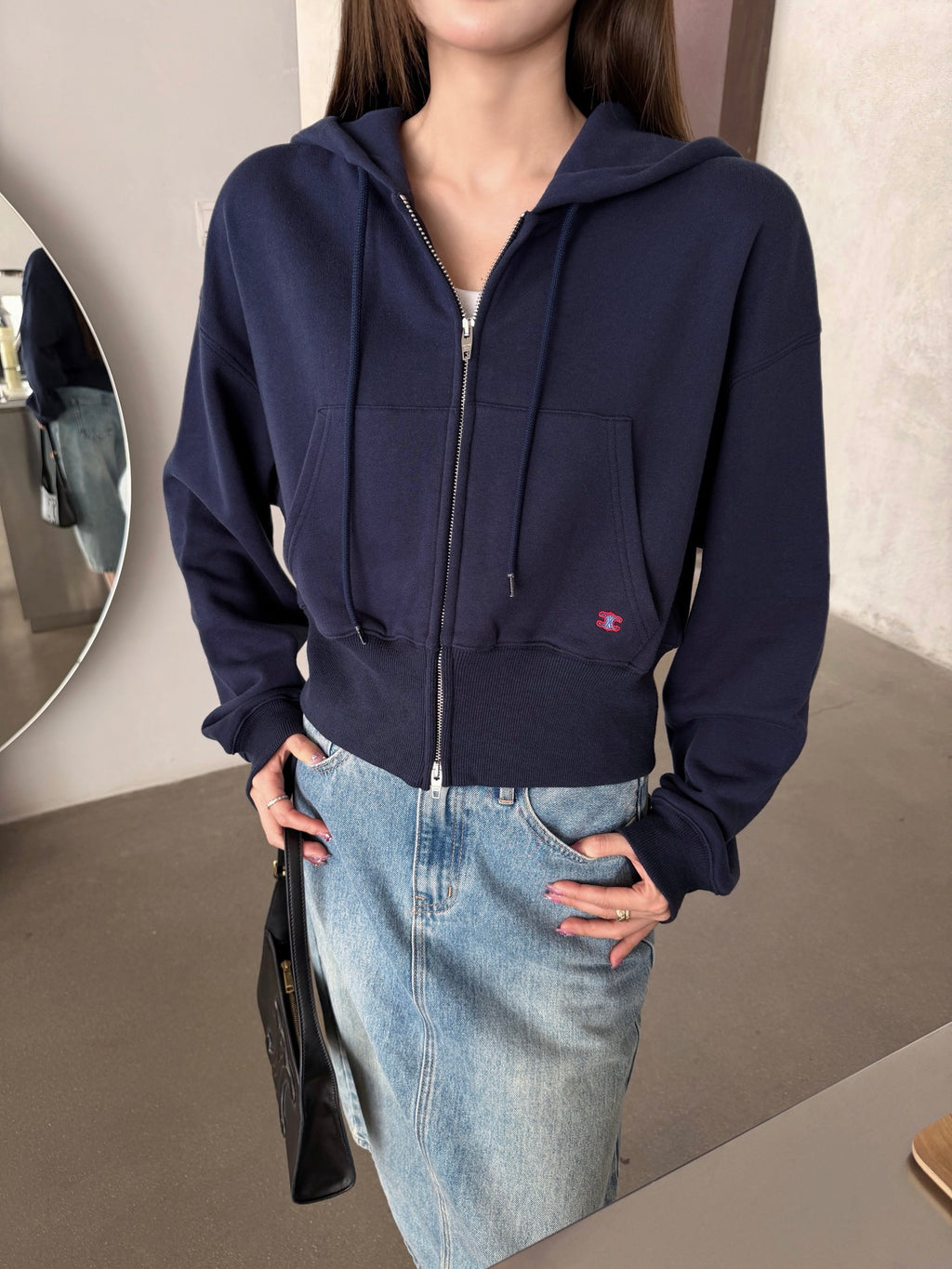 2026 Women's GS Embroidered Zippered Hooded Coat (FF818)