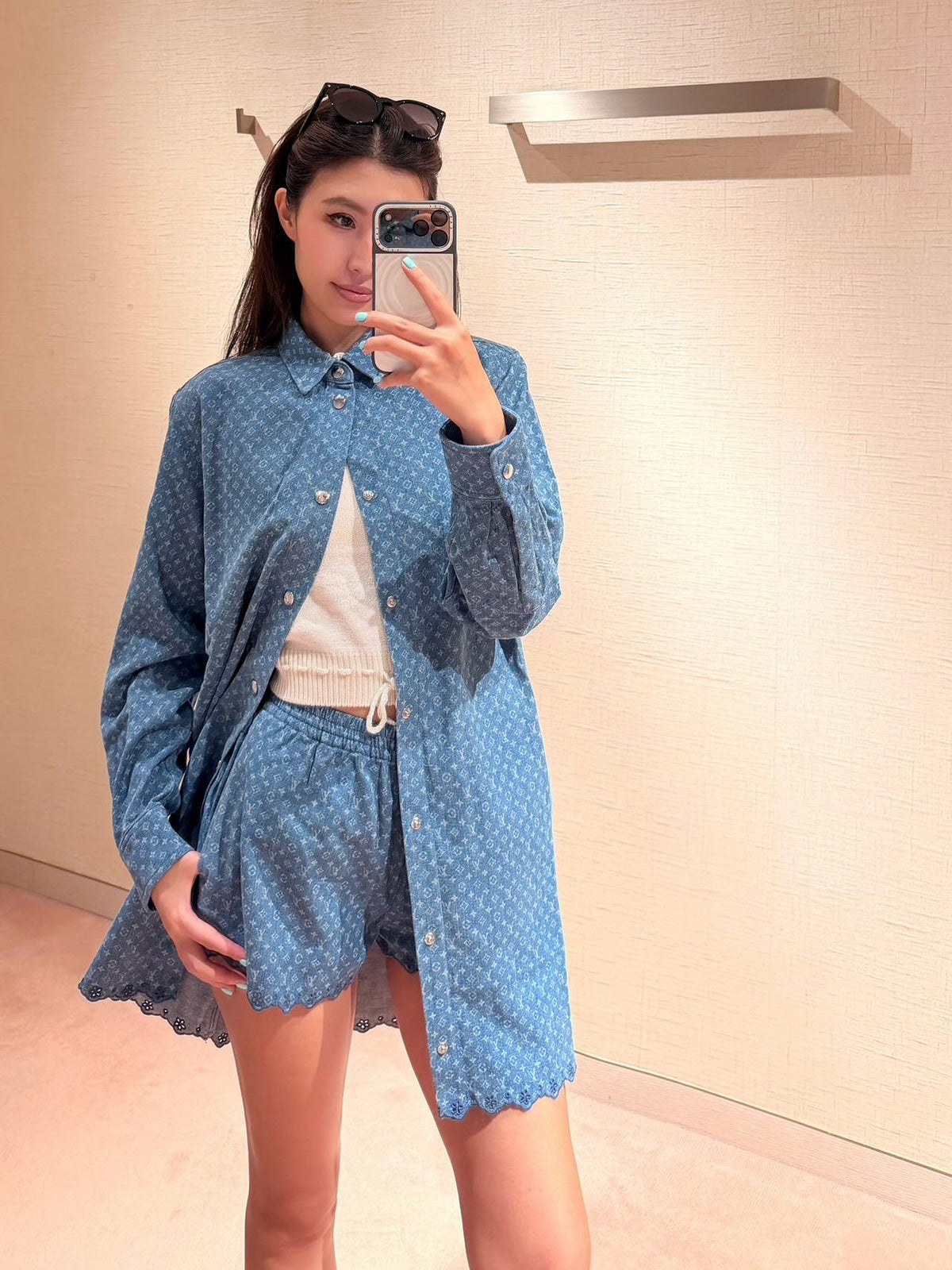 2026 Women's GS Label Full Print Denim Dress (EE451)
