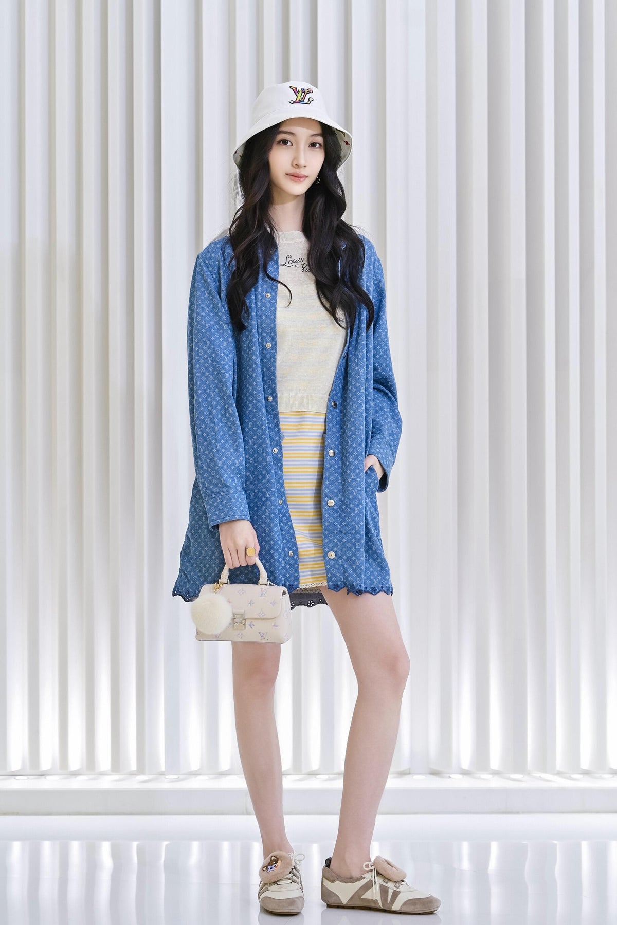2026 Women's GS Label Full Print Denim Dress (EE451)