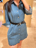 2026 Women's GS Label Full Print Denim Dress (EE451)