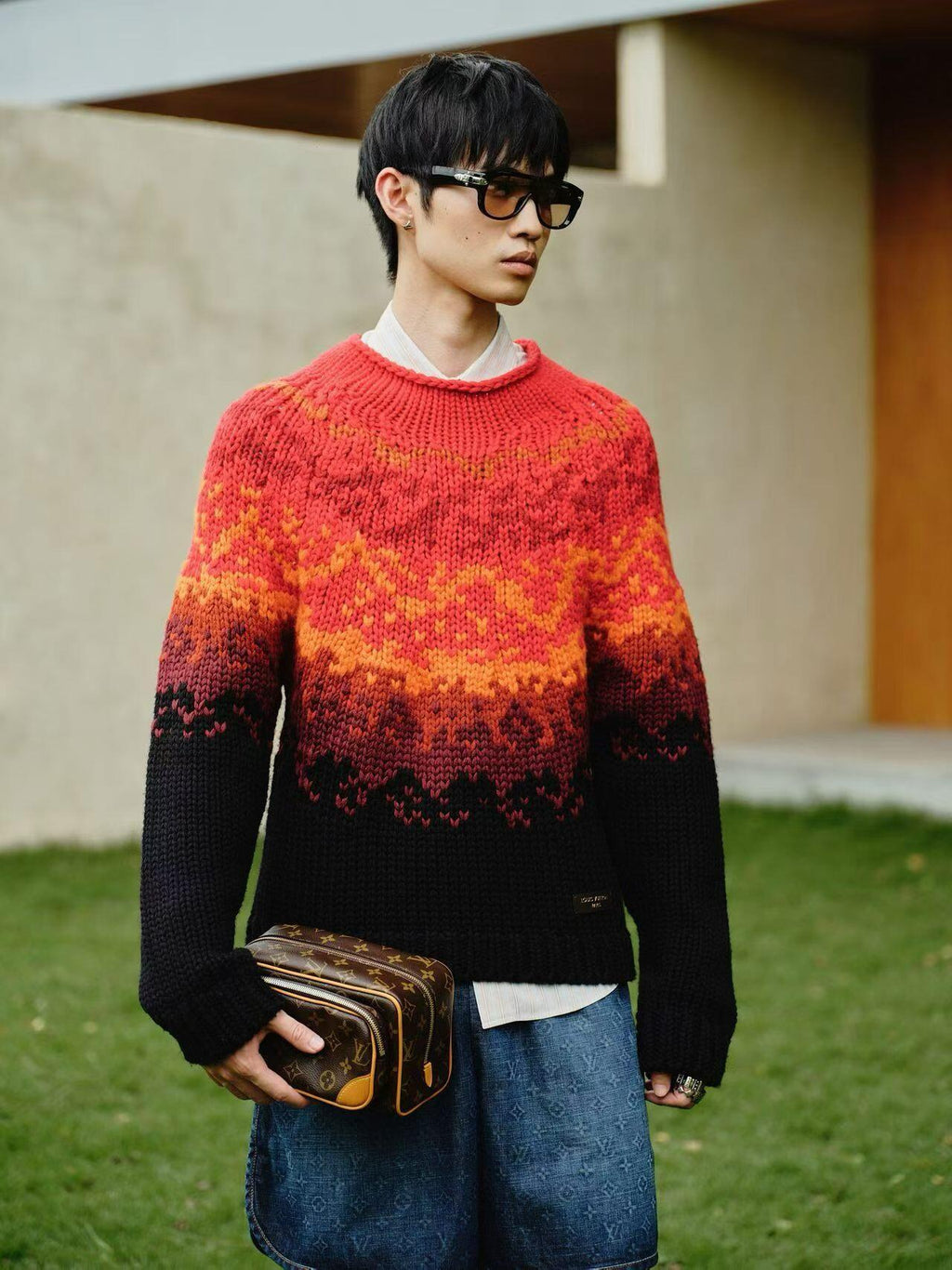 2026 New Model GS Logo Volcano Plaid Sweater (AA1019-C00)