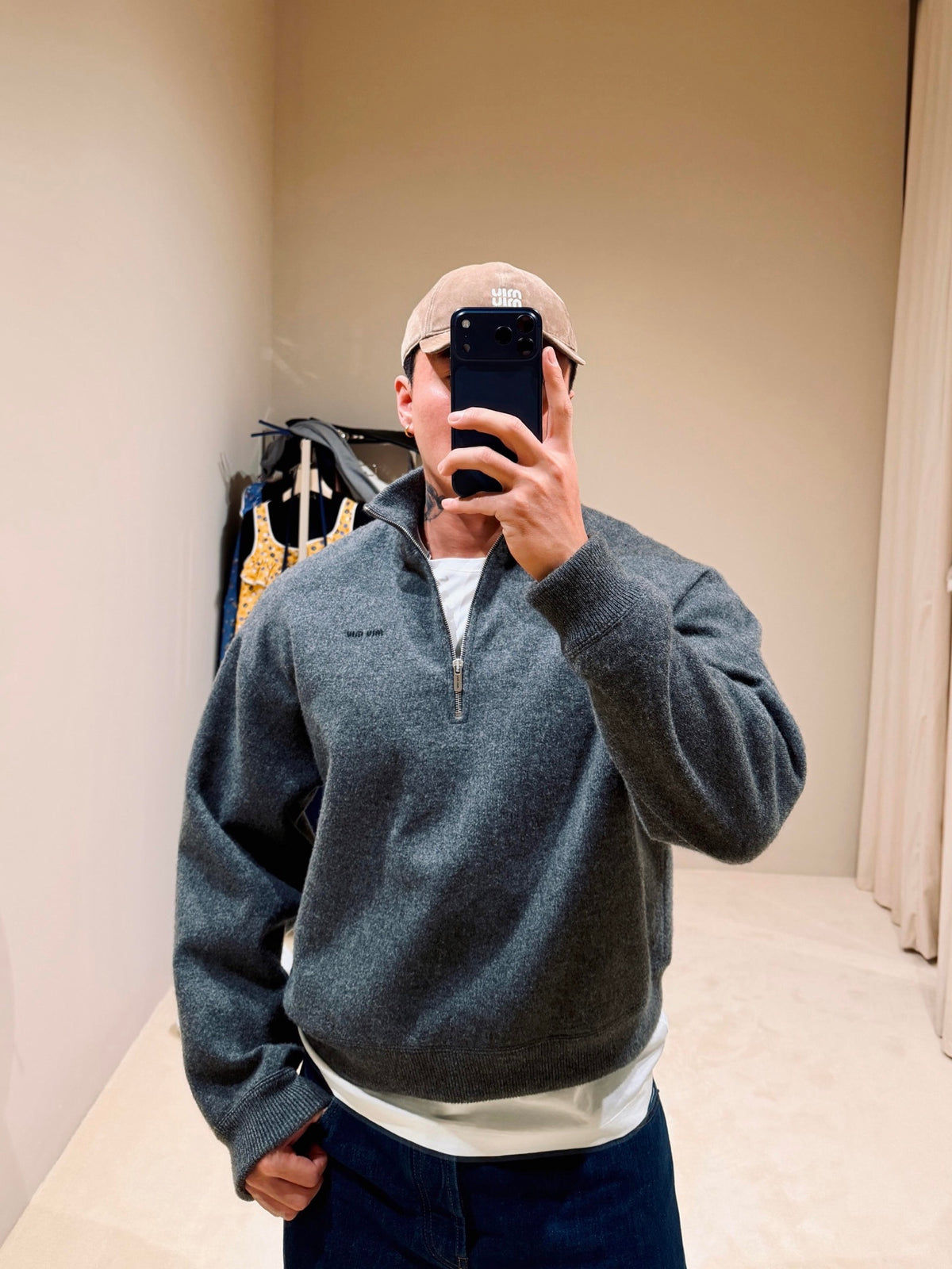 2026 New Model GS Logo Plaid Half-Zip Sweater (AA1007-B40)