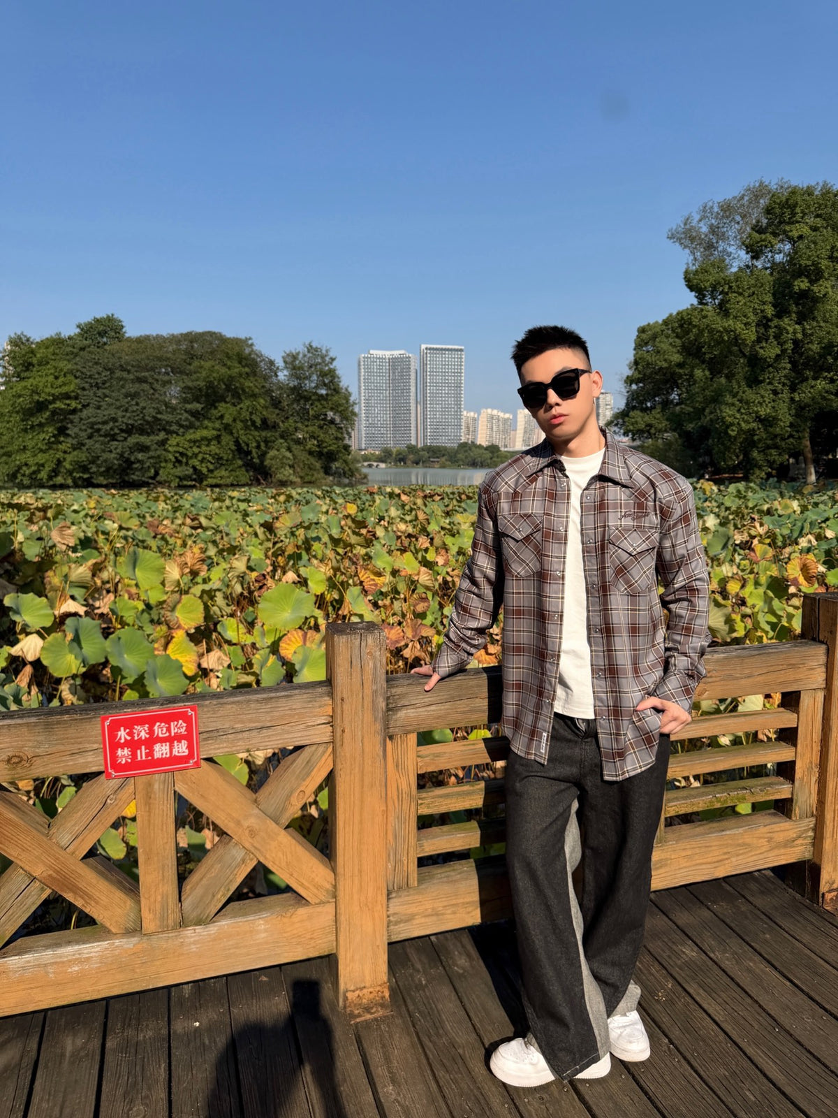2026 New Model GS Logo Embroidered Checkered Shirt (CC7026-B60)