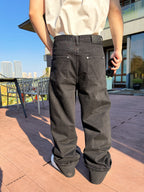2026 New GS Knitted Leather Flared Jeans (AA1058-B75)
