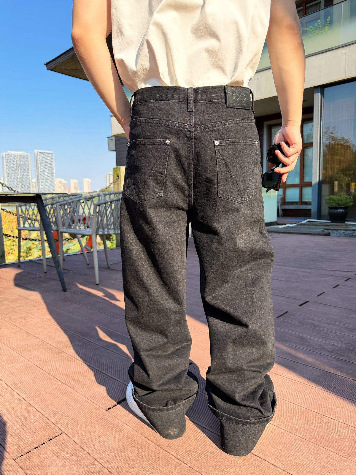 2026 New GS Knitted Leather Flared Jeans (AA1058-B75)