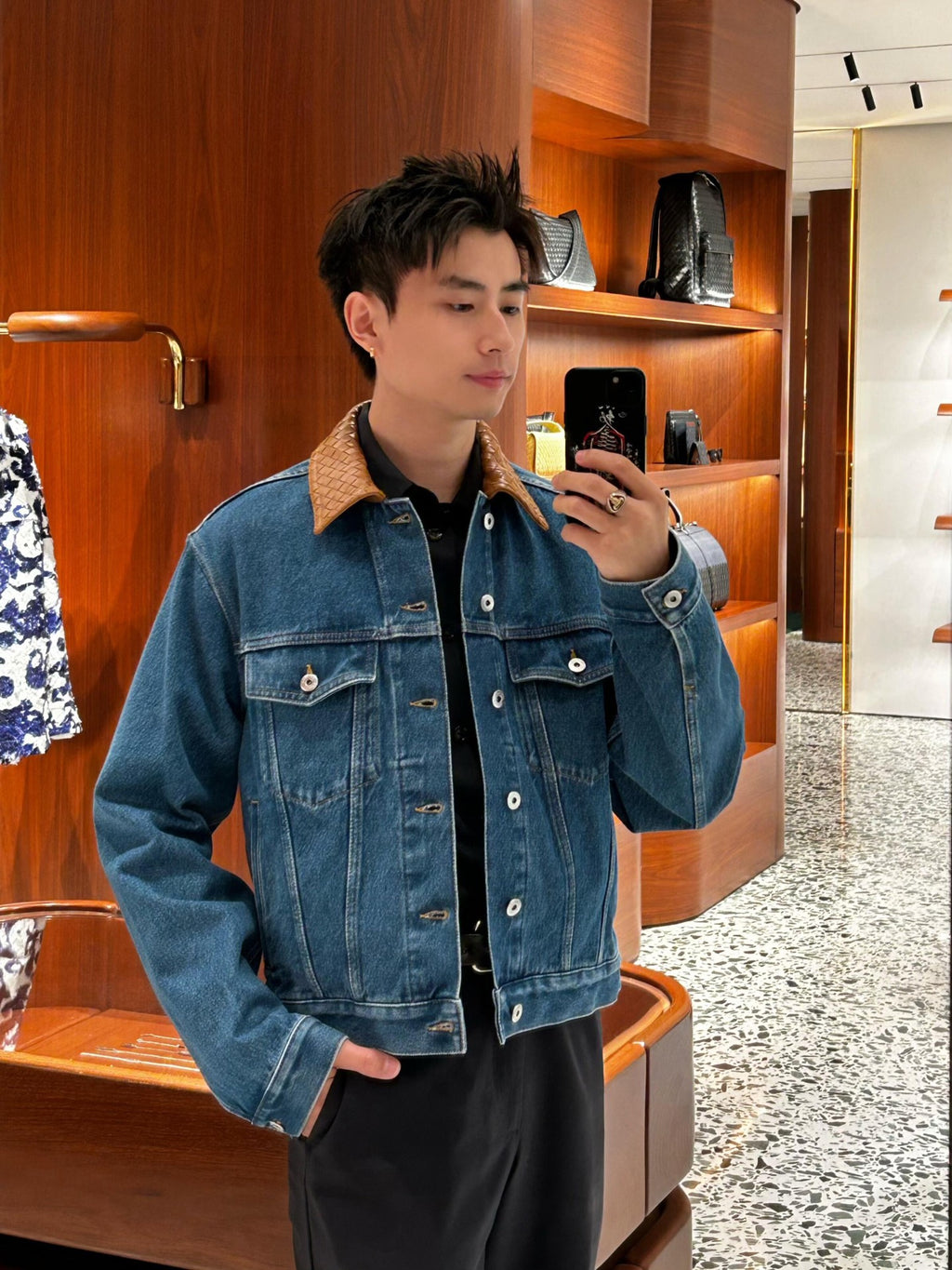 2026 new GS woven leather denim jacket (BB4040-C80)