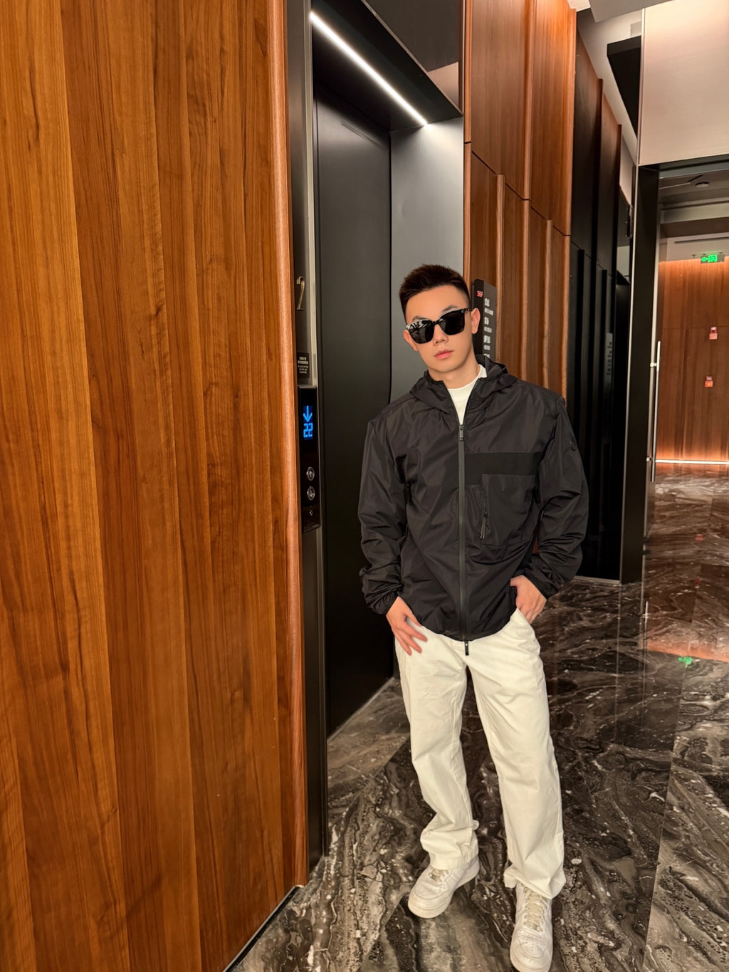 2026 New Model GS Embossed Pocket Hooded Coat (BB4046-B90)