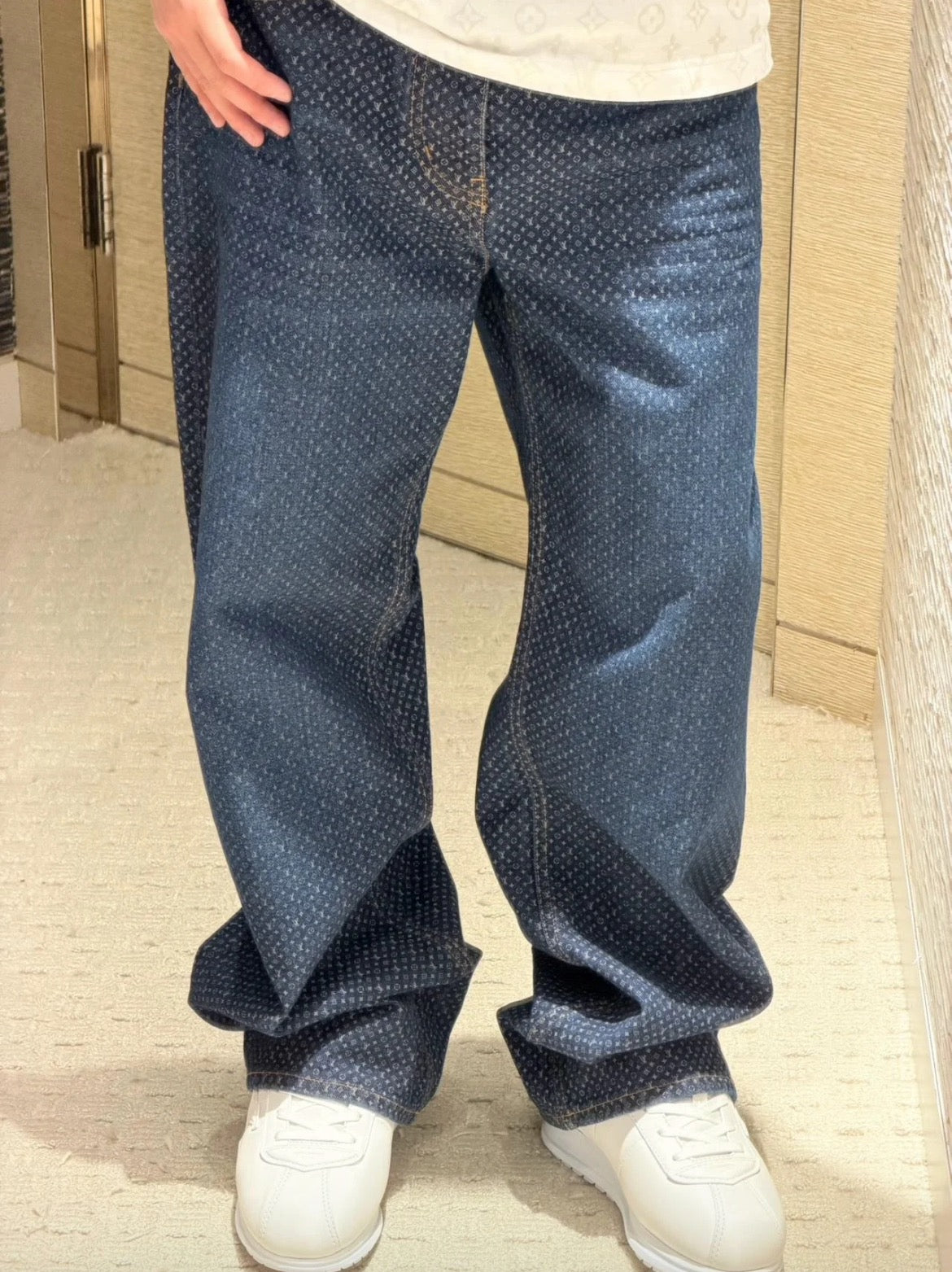 2026 New Model GS Printed Label Denim Pants (AA1038-B90)