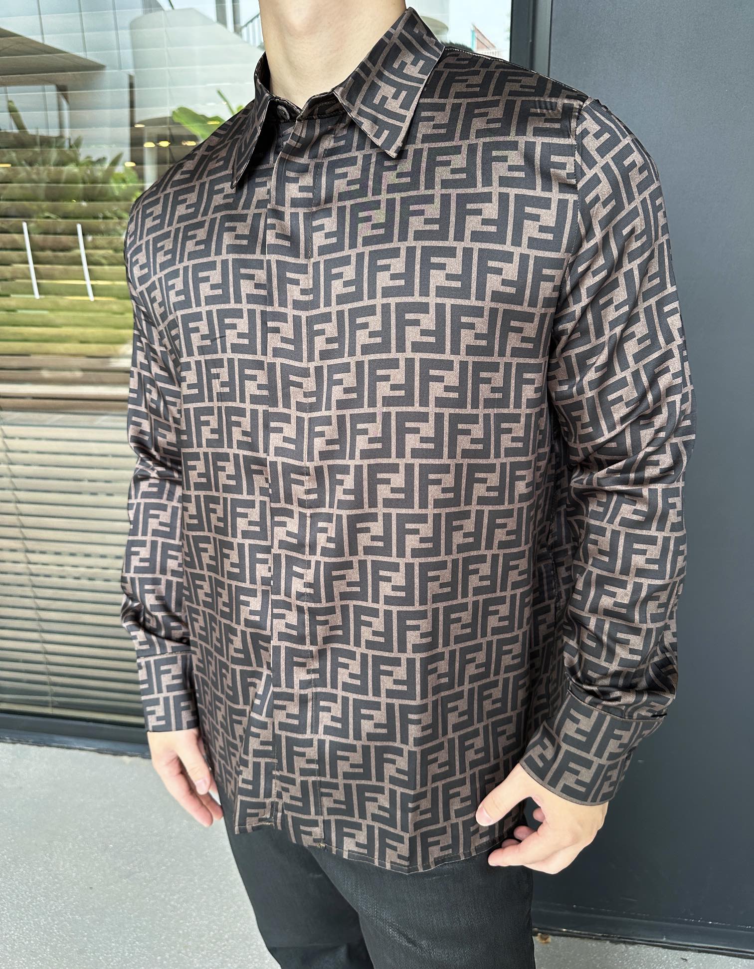 2026 New GS Full Print Shirt khaki (25344-B35)