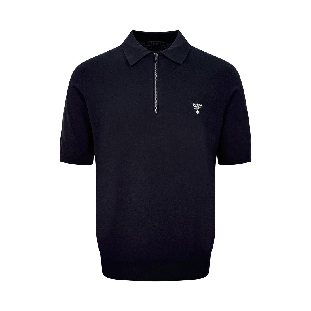 2026 New GS Embroidered Wool-Blend Zip-Front Polo Shirt (25127-A70)
