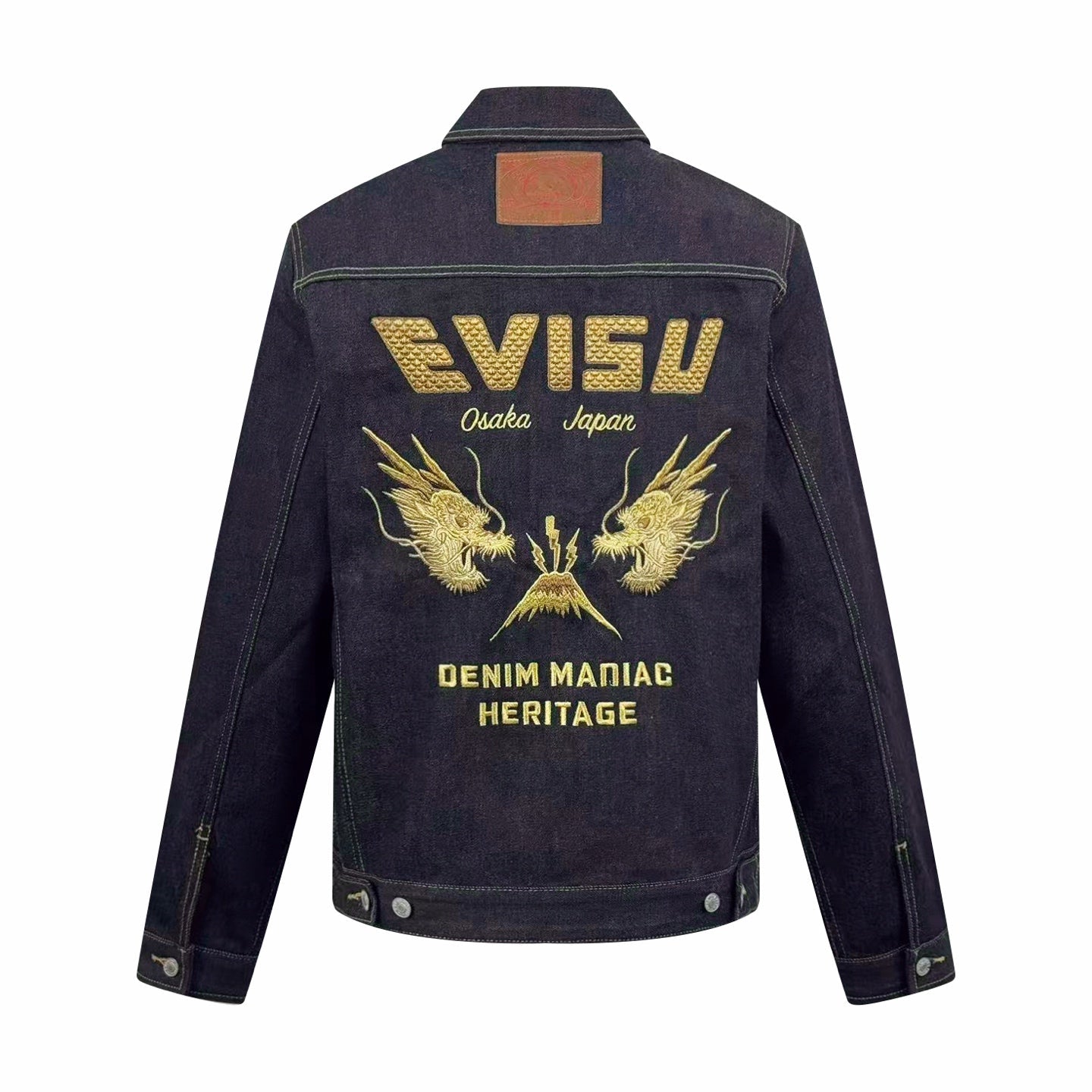 2026 New Arrival Ev Golden Dragon Embroidered Denim Jacket (25398