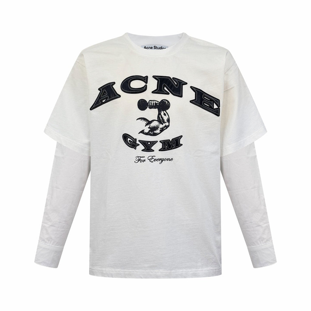 2026 New GS Distressed Logo Faux Two-Piece Long Sleeve (25286-A90)