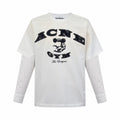 2026 New GS Distressed Logo Faux Two-Piece Long Sleeve (25286-A90)