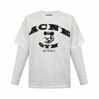 2026 New GS Distressed Logo Faux Two-Piece Long Sleeve (25286-A90)