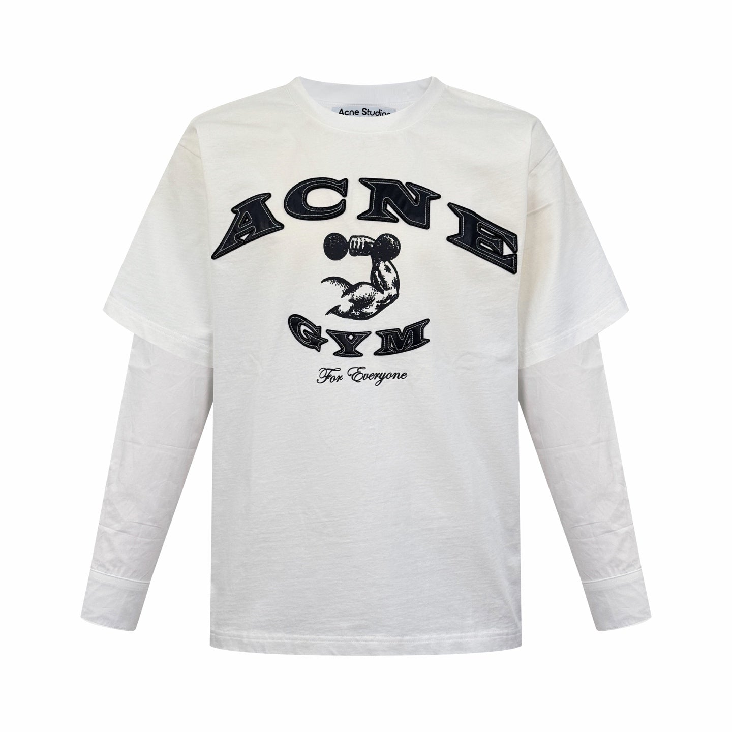 2026 New GS Distressed Logo Faux Two-Piece Long Sleeve (25286-A90)