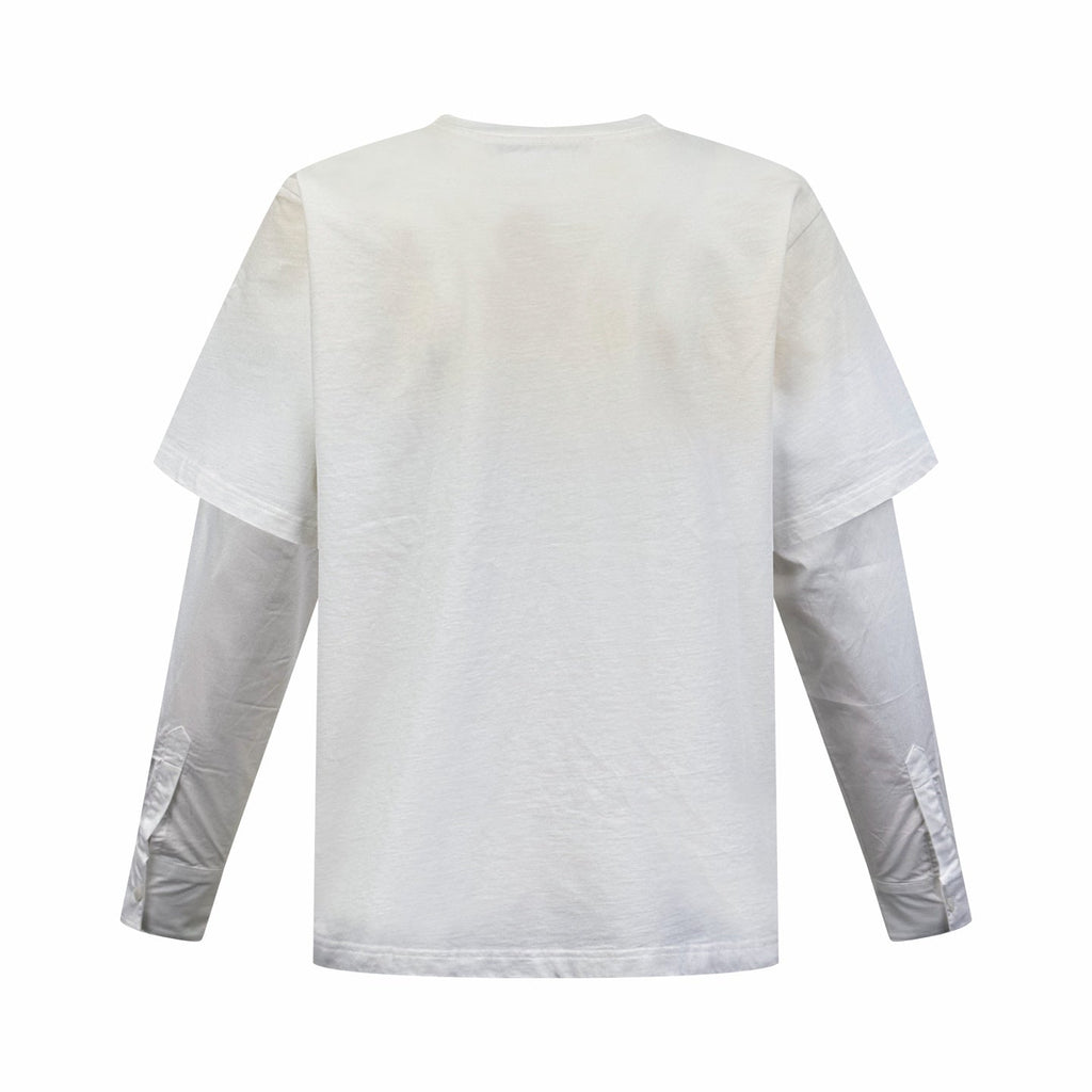 2026 New GS Distressed Logo Faux Two-Piece Long Sleeve (25286-A90)