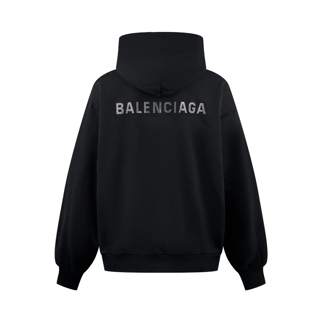 2026 New Arrival: GS Rhinestone-Embellished Hooded Distressed Sweatshirt (25252-B80)