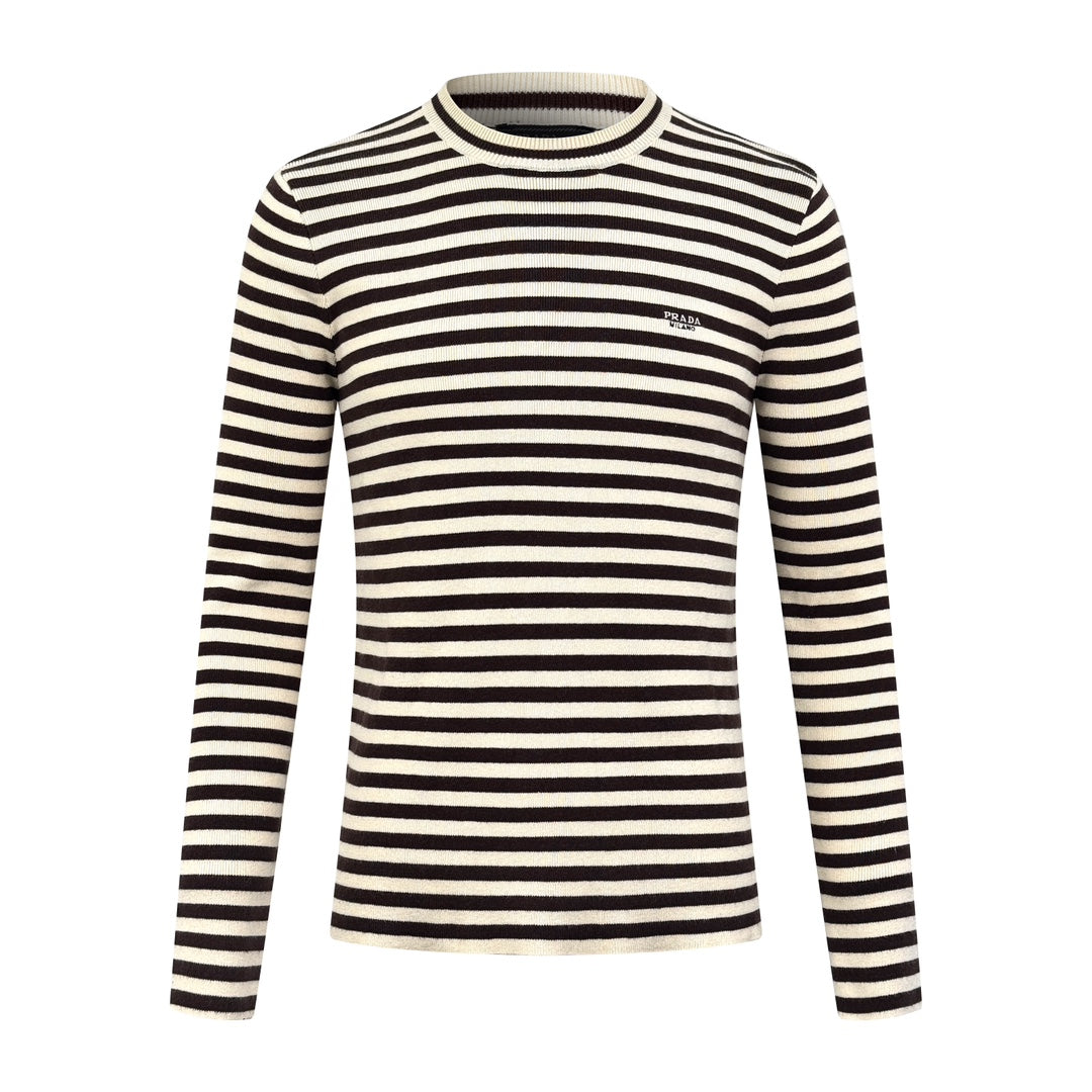 2026 New GS Striped Embroidered Crew-Neck Jumper (25341-B30)