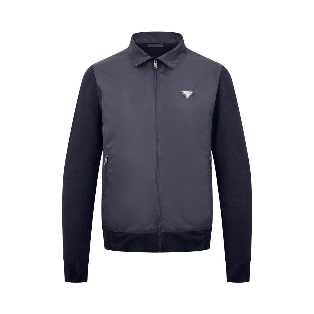 2026 New GS Triangular Logo Knitted Patchwork Nylon Jacket (25359-B80)