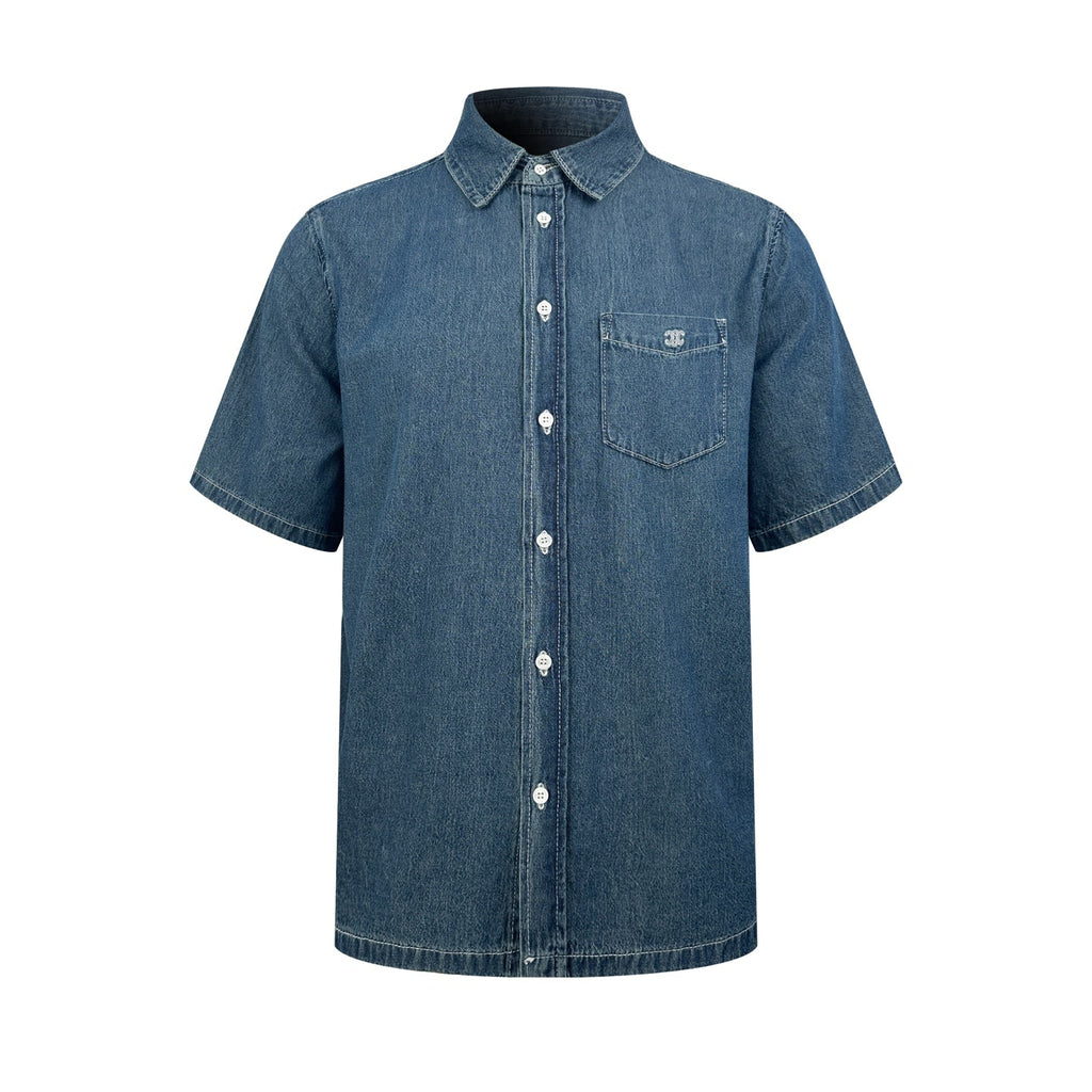 2026 New GS Embroidered Denim Short-Sleeved Shirt (BB810-A80)