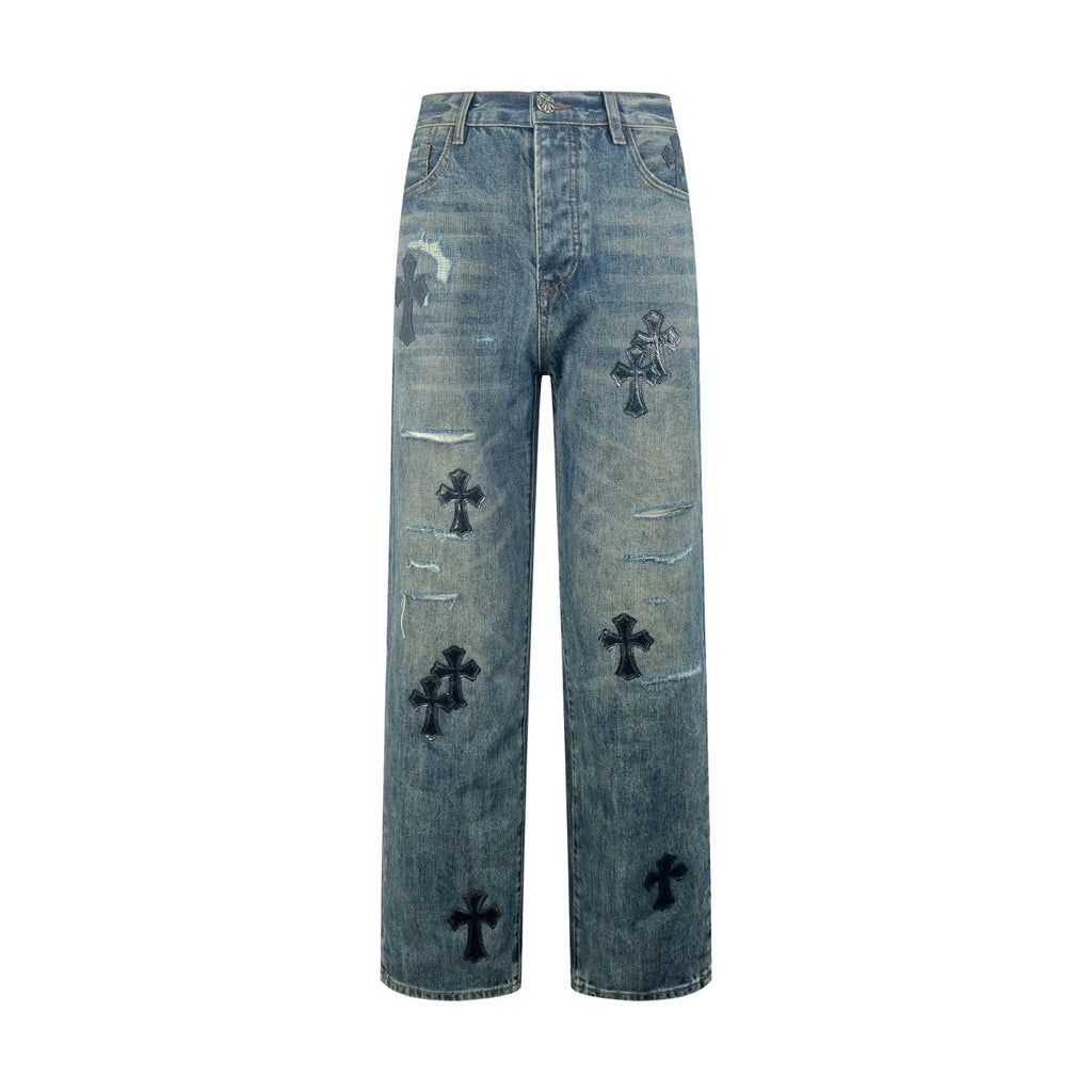 2026 New GS Cross Logo Distressed Jeans (CC963-C60)