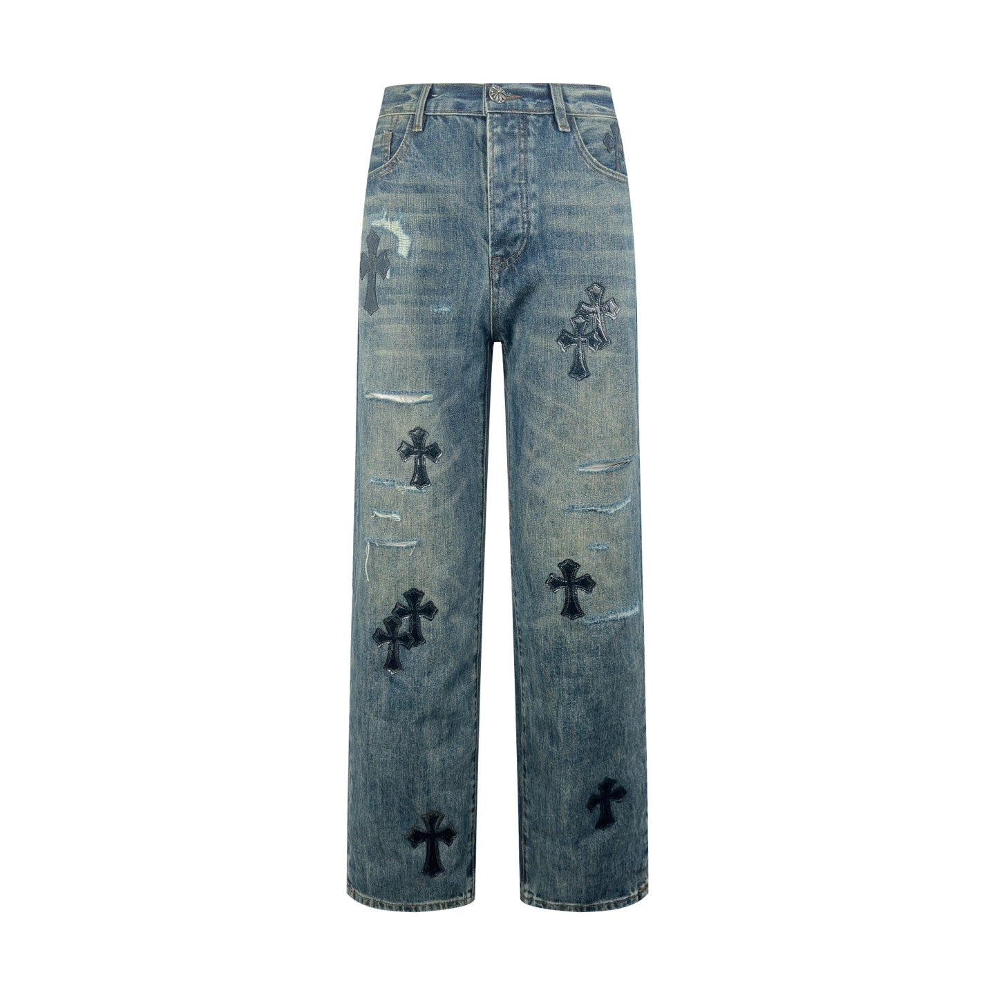 2026 New GS Cross Logo Distressed Jeans (CC963-C60)