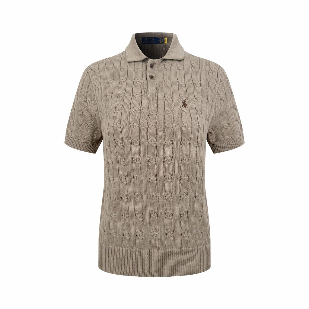 2026 Women's GS Cable-Knit Polo Neck Sweater (FF719)