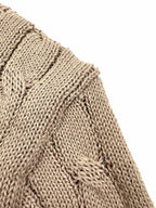 2026 Women's GS Cable-Knit Polo Neck Sweater (FF719)