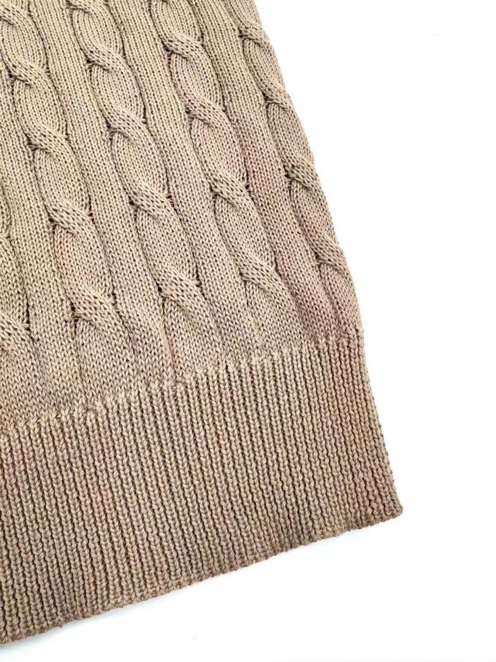 2026 Women's GS Cable-Knit Polo Neck Sweater (FF719)