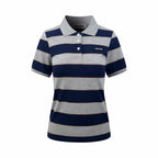 2026 Women’s Striped Polo Shirt with MM Logo (FF707)
