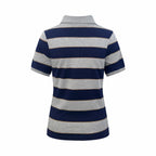 2026 Women’s Striped Polo Shirt with MM Logo (FF707)
