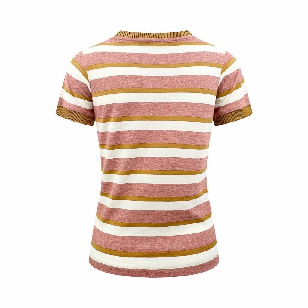 2026 Women’s GS Logo Striped Short-Sleeved T-Shirt (FF709)