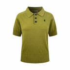 2026 Women’s GS  Embroidered Polo Neck Knit Top (DD112)