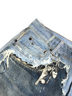 2026 New Acn Optical Illusion Print, Dyed and Distressed Denim Shorts (CC967-B45)