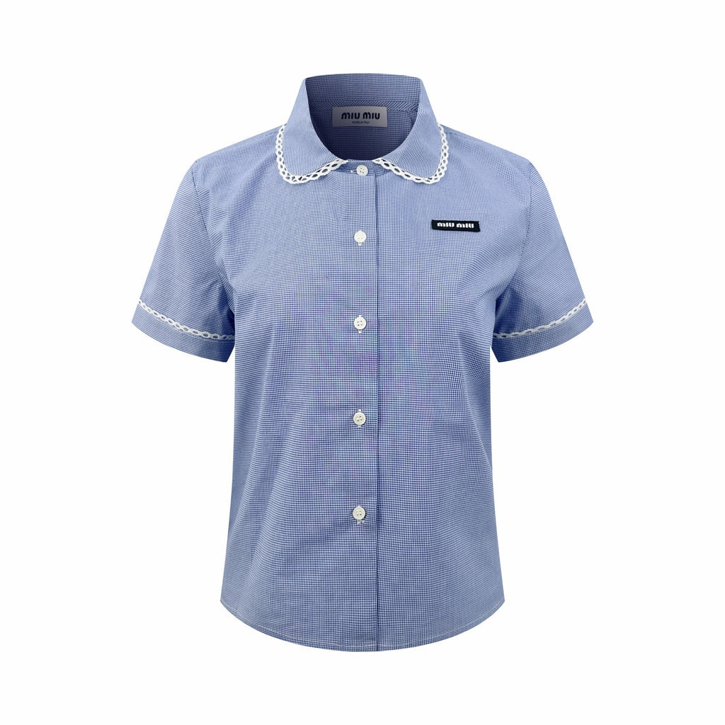 2026 Women’s GS Logo Check Short-Sleeved Shirt (FF723)