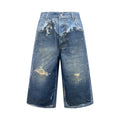2026 Women’s GS Optical Illusion Print Dyed Denim Shorts (FF721)