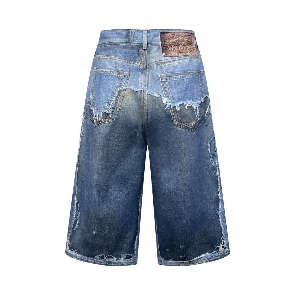 2026 Women’s GS Optical Illusion Print Dyed Denim Shorts (FF721)