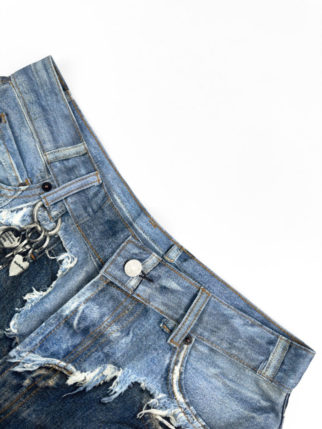 2026 Women’s GS Optical Illusion Print Dyed Denim Shorts (FF721)