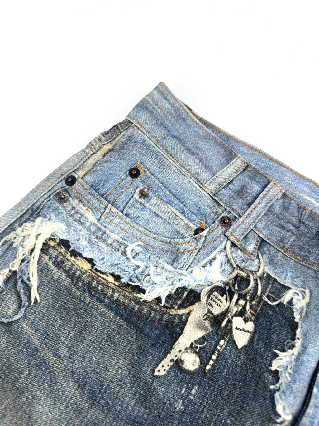 2026 Women’s GS Optical Illusion Print Dyed Denim Shorts (FF721)