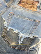 2026 Women’s GS Optical Illusion Print Dyed Denim Shorts (FF721)