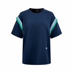 2026 Women’s GS Embroidered Striped Patchwork Short-Sleeved Top (DD108)