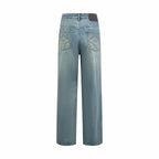 2026 Women’s GS Embroidered Leather-Tagged Jeans (EE414)