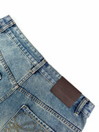 2026 Women’s GS Embroidered Leather-Tagged Jeans (EE414)