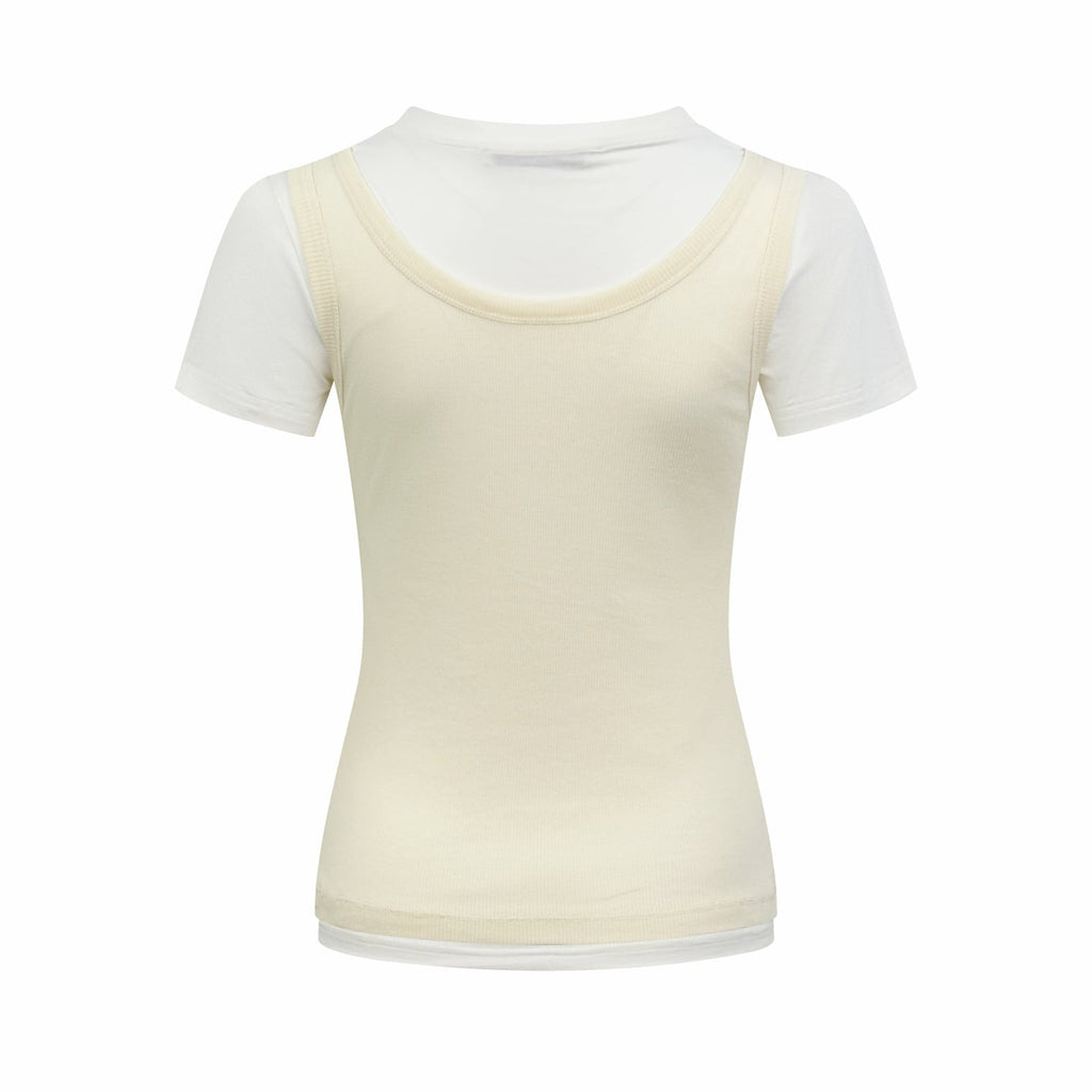 2026 Women's GS Faux Two-Piece Short-Sleeved Top (FF701)