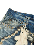2026 New GS Optical Illusion Print Distressed Denim Trousers (BB851-C05)