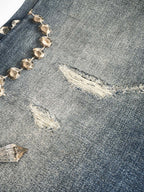 2026 New GS Optical Illusion Print Distressed Denim Trousers (BB851-C05)