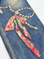 2026 New GS Optical Illusion Print Distressed Denim Trousers (BB851-C05)