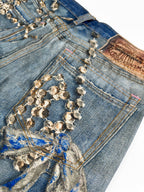 2026 New GS Optical Illusion Print Distressed Denim Trousers (BB851-C05)